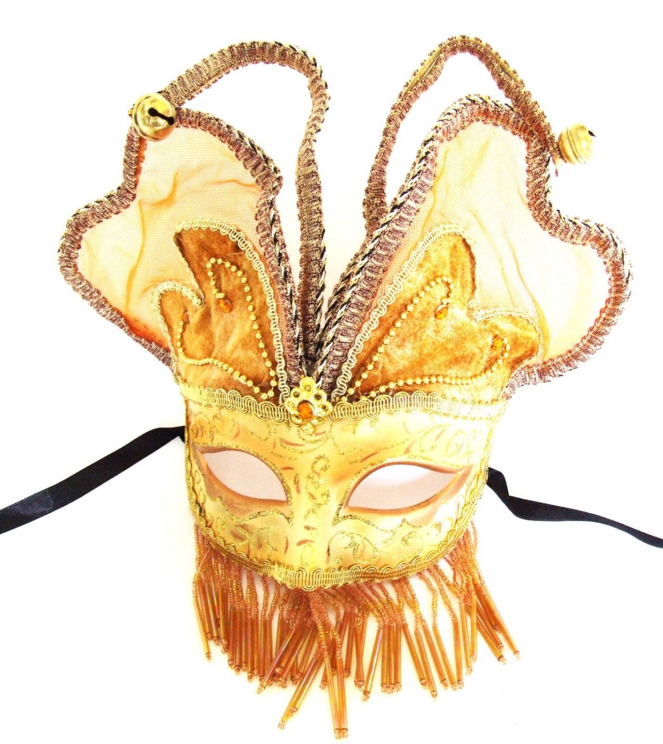 orange mardi gras mask