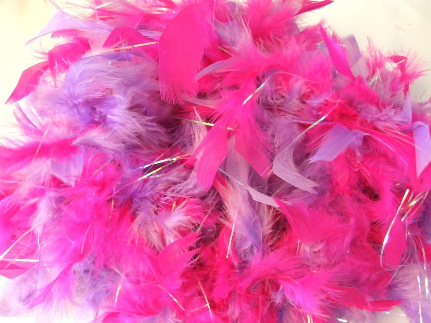 Hot Pink & Lavender Feather Boa Masquerade Fashion Glamour Party High ...