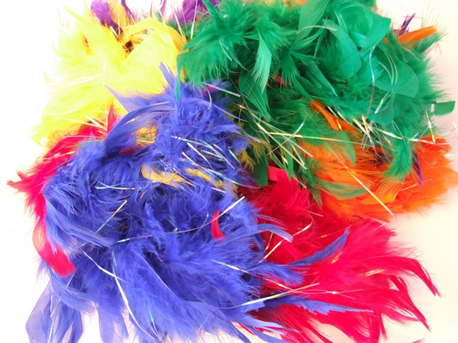Rainbow Lurex Feather Boa Masquerade Fashion Glamour Party High Society