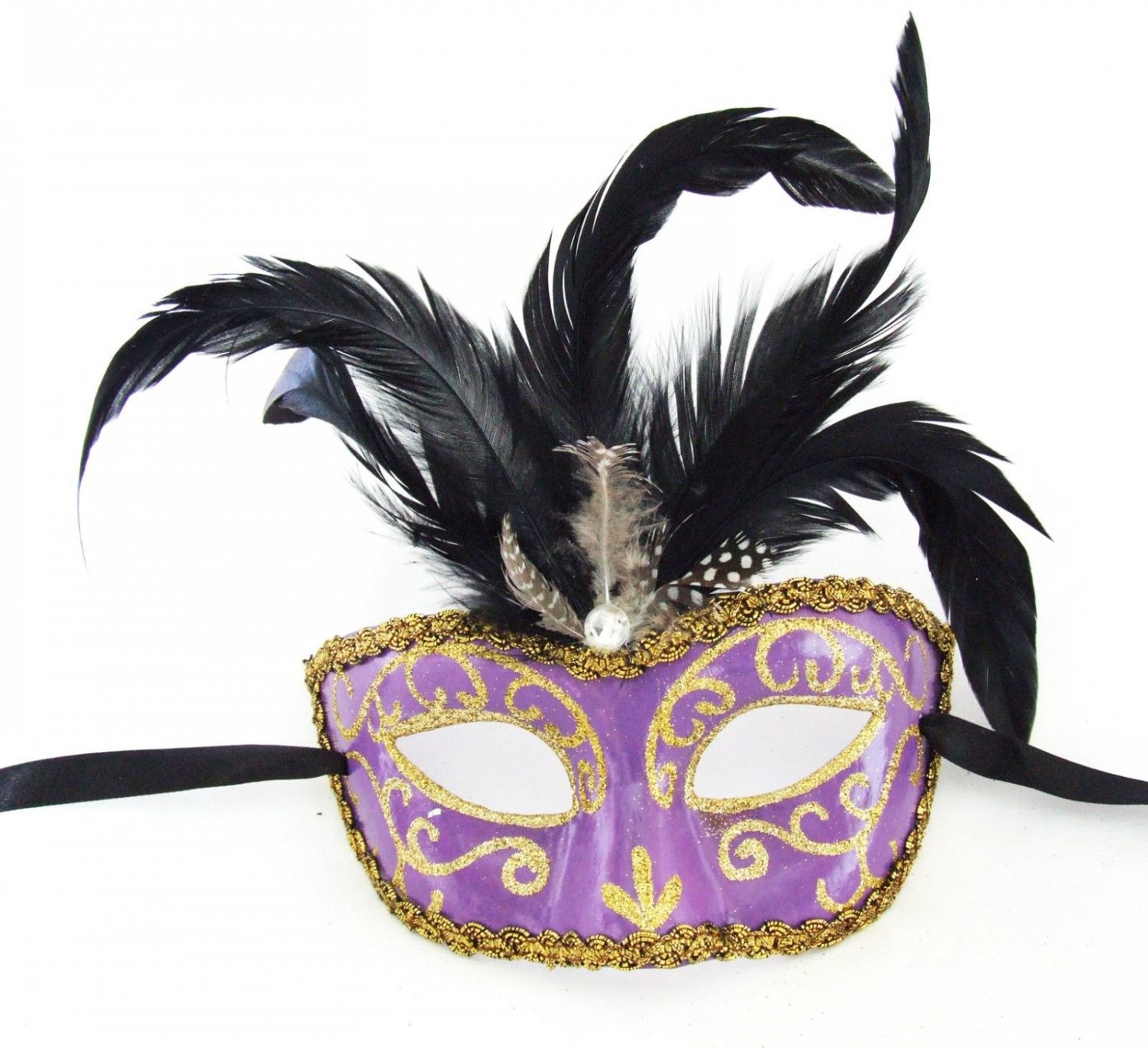 Mask Purple & Gold Mardi Gras Mask Venetian Halloween Costume Party 