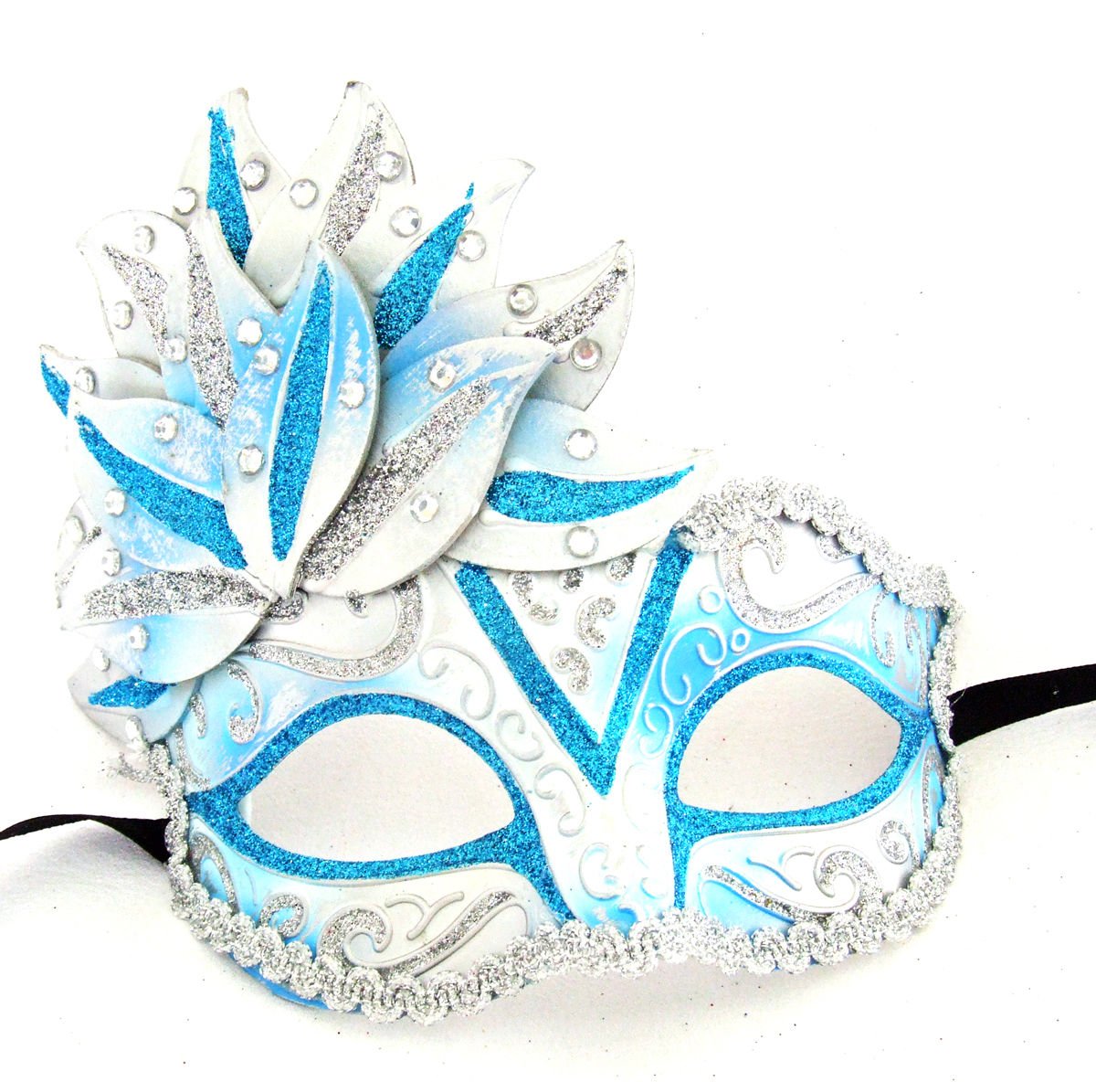 blue mardi gras mask