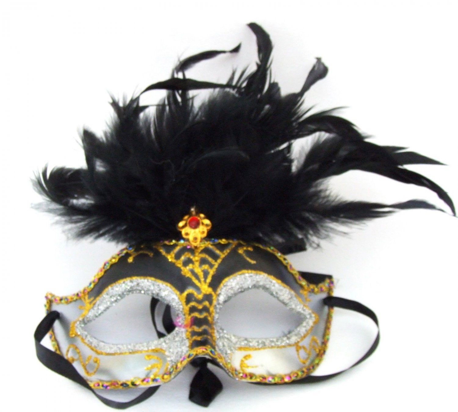 Feather Top 04 Mardi Gras Mask Halloween Party Masquerade Feather Prom ...