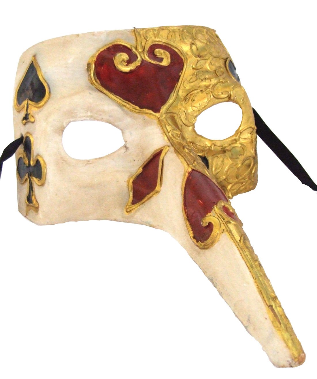 Venetian Mask Zanni Long Nose Card Suite Mardi Gras Halloween Orleans