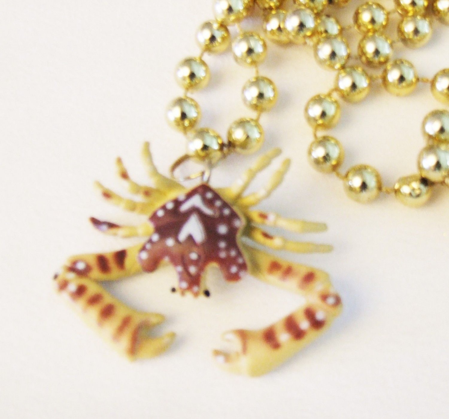 Crab 2 Mardi Gras Bead Necklace New Orleans Party Deadliest Catch