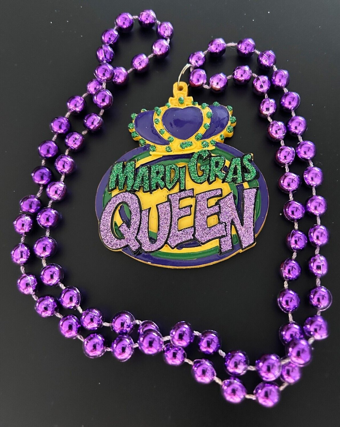 Mardi Gras Queen Crown Bead New Orleans Purple Beads Authentic Gay Rainbow