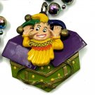 JACK IN THE BOX BOBBLE JESTER Moves Mardi Gras Bead Necklace