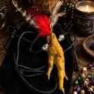 Real Chicken Foot Voodoo Necklace Skull Beads Feather Gothic Hoodoo New Orleans