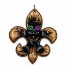 Voodoo Doll Fleur De Lis Pendant New Orleans Mardi Gras Gothic Collectible