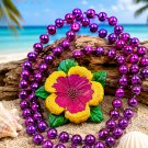 Tropical Flower Luau Mardi Gras Bead Necklace Beach Party Beach Summer