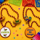 Cinco de Mayo Bead Necklace Lot Fiesta Sombrero Maracas Two Different Necklaces