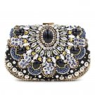 Women Crystal Rhinestone Evening Bridal Clutch Bag Fashion Party Handbag Black