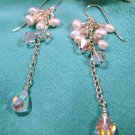 Swarovski Crystal Earrings with Silver and Pearls - E209