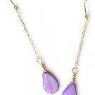 Gold and Lilac Mother of Pearl Earrings - E236