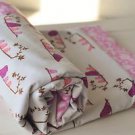 Handmade Flannel Baby Toddler Girl Pink Purple Bird Cot Crib Receiving Blanket