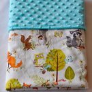 Handmade Baby Minky Toddler Woodland deer Cot Crib Receiving Stroller Blanket