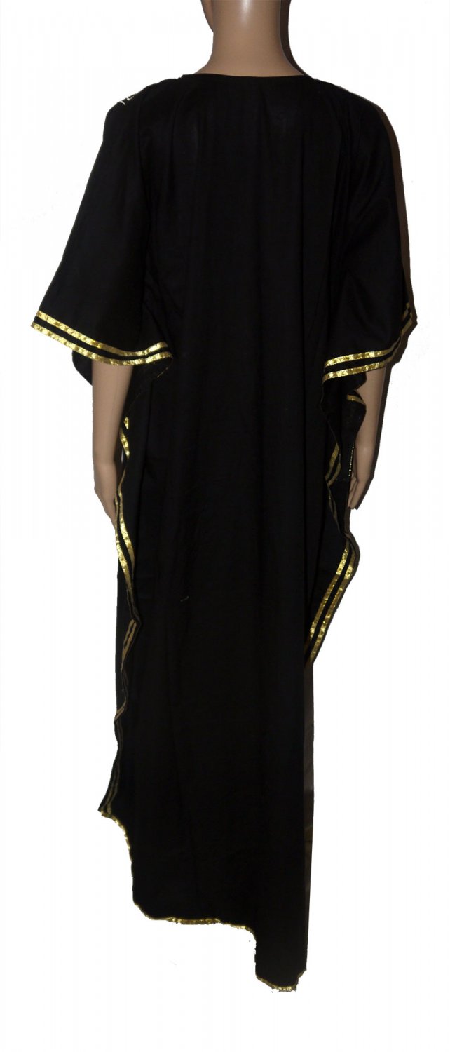 Black Long Kaftan Gowns Bridesmaid Maxi Dress Women Beautiful Plus Size ...
