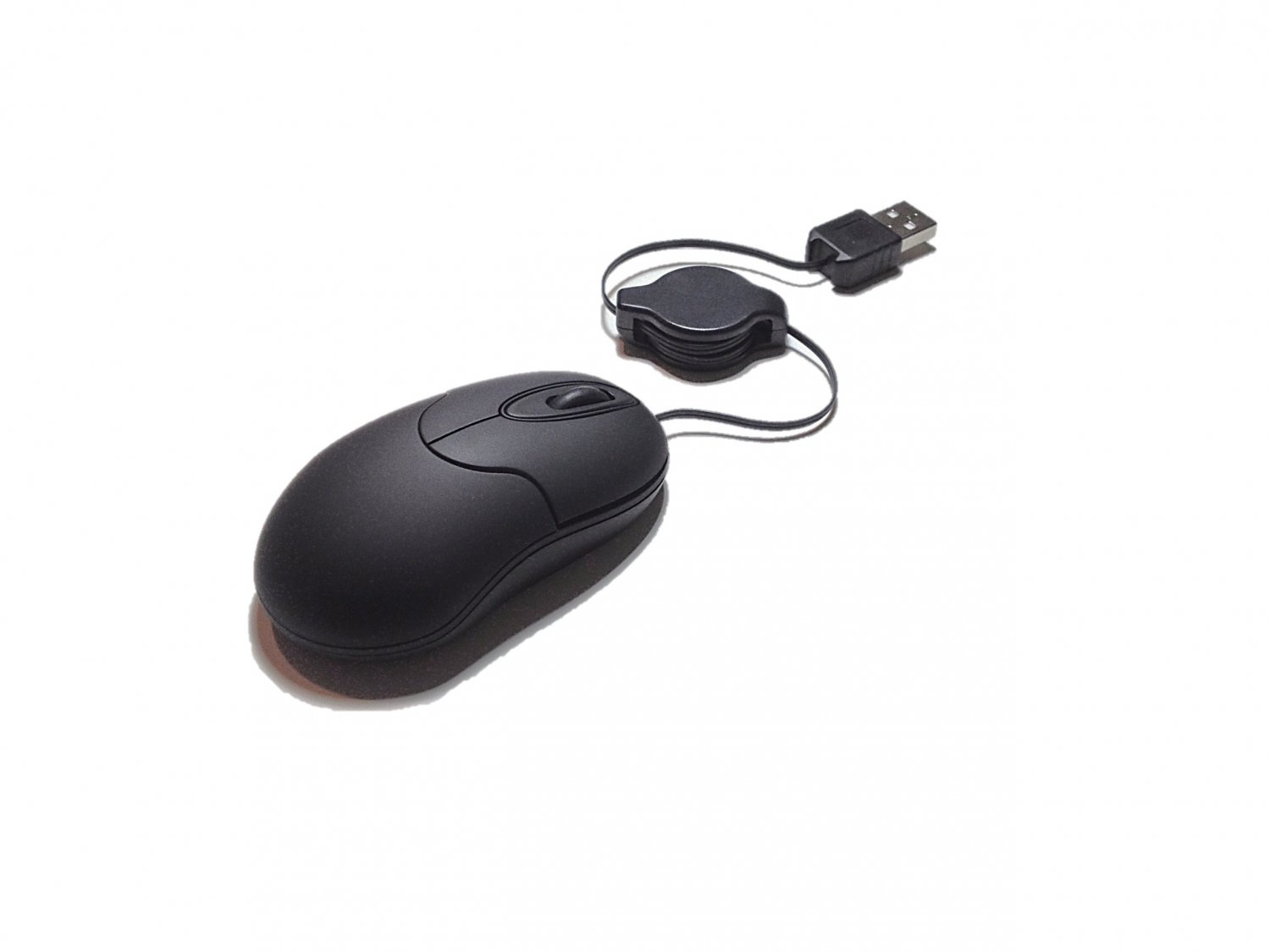 Portable Optical Mouse Retractable Cable Computer Laptop