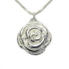 Beautiful Sterling Silver Rose Pendant 18 inch Chain
