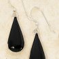 Sterling Silver Black Onyx Tear Drop Dangle Earrings