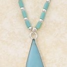 Sterling Silver Turquoise Teardrop Pendant Necklace