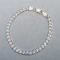 Attractive Sterling Silver Curb 8 inch Chain Bracelet