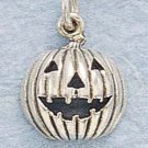 Sterling Silver Pumpkin Charm JACK-O-LANTERN