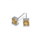 Sterling Silver round Citrine stud earrings