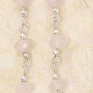Sterling silver long dangle Rose Quartz earrings