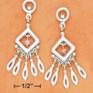 Sterling silver and pink Rhodochrosite dangle earrings