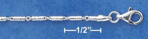 Sterling Silver 2mm wide bar chain 9 inch length