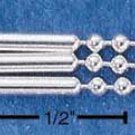 Sterling Silver triple strand bead and bar chain 7 inch length bracelet