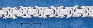 Sterling Silver Flat Byzantine 6mm Chain 7 inch bracelet