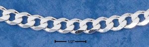 Men's Sterling Silver 8mm Curb chain 9 inch bracelet