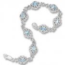 Sterling Silver 7 inch Bracelet with Blue Topaz Stones