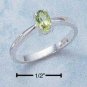 Sterling Silver ring with genuine Peridot oval stone size 8
