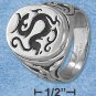 Mens Stainless Steel Dragon Signet Ring size 12