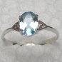 Sterling silver ring with a BLUE TOPAZ stone size 7