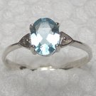 Sterling silver ring with a BLUE TOPAZ stone size 8