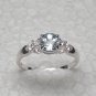 Sterling silver ring with BLUE and WHITE TOPAZ stones size 7