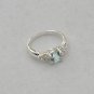 Sterling silver ring with BLUE and WHITE TOPAZ stones size 7