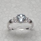 Sterling silver ring with BLUE and  WHITE TOPAZ stones size 9