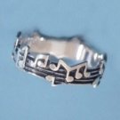 Cute Sterling Silver Music Notes Musical Ring Size 9