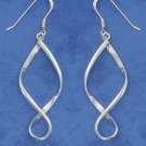 Sterling Silver Long Twisted Hoop earrings