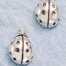 Cute Sterling Silver Ladybug Post Earrings