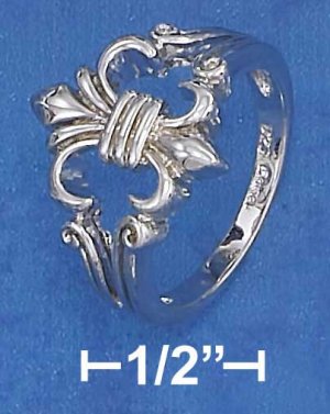 Sterling Silver Fancy Fleur de Lis Ring Size 7
