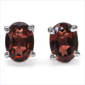Sterling silver Garnet post earrings