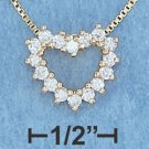 Gold Vermeil Heart Pendant with 16 Cubic Zirconia stones and 18" Chain