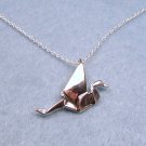 Origami Peace Crane Necklace - Sterling Silver