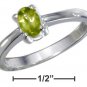 Sterling Silver ring with genuine Peridot oval stone size 9