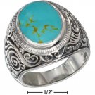 Sterling Silver Mens Turquoise ring size 8
